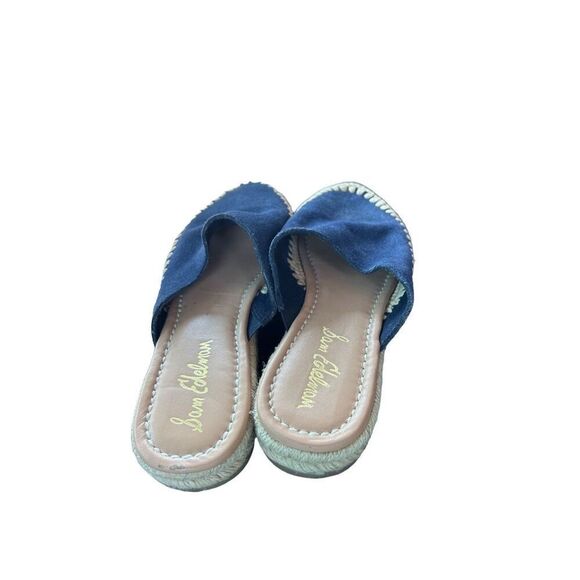 Sam Edelman Austin Espadrilles Rounded toe Slip-on Flat Mule NAVY Sz 7.5 - Picture 5 of 5